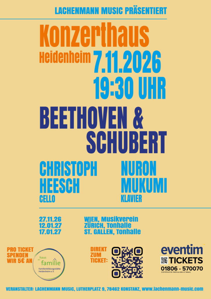 Konzertplakat: Christoph Heesch & Nuron Mukumi, 7. November 2026, Konzerthaus Heidenheim